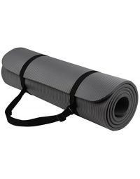 BalanceFrom Go Yoga All Purpose Anti-Tear Exercise Yoga Mat with Carrying Strap, Gray