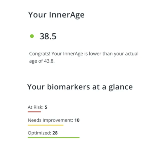 Biological age test results
